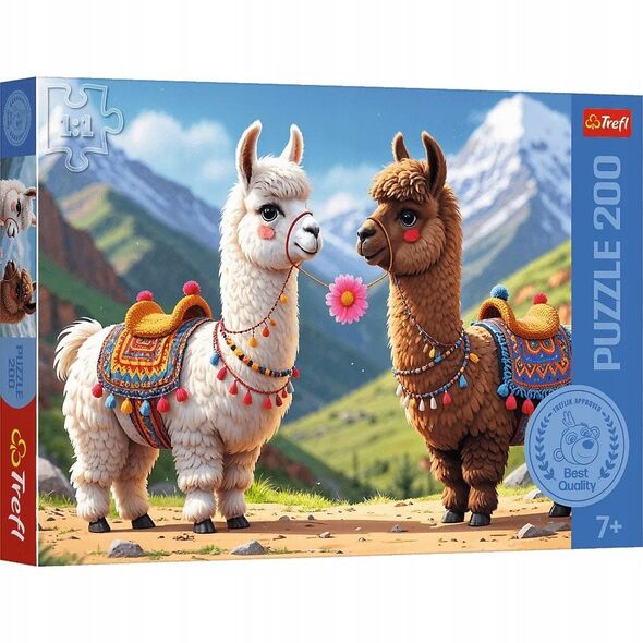 PUZZLE 200 Kolorowe lamy / Rodzina Treflików 13356