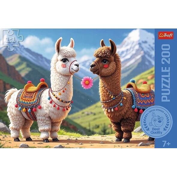 PUZZLE 200 Kolorowe lamy / Rodzina Treflików 13356