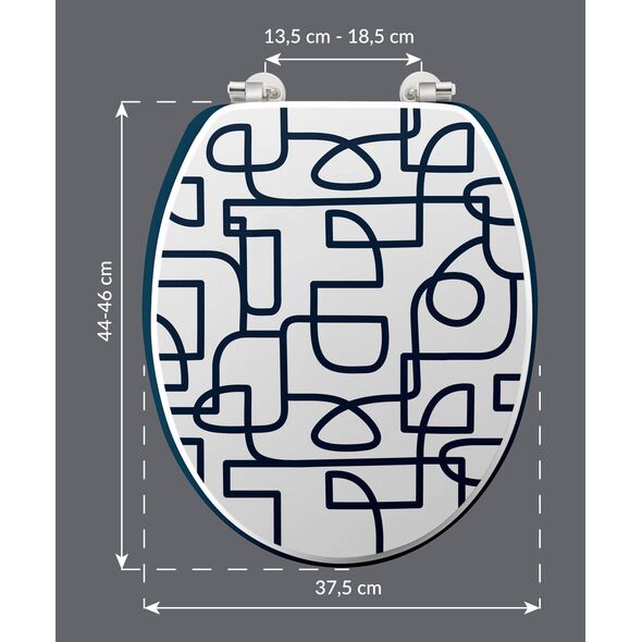 Deska sedesowa LABYRINTHE, MDF, 37,5 x 46 cm
