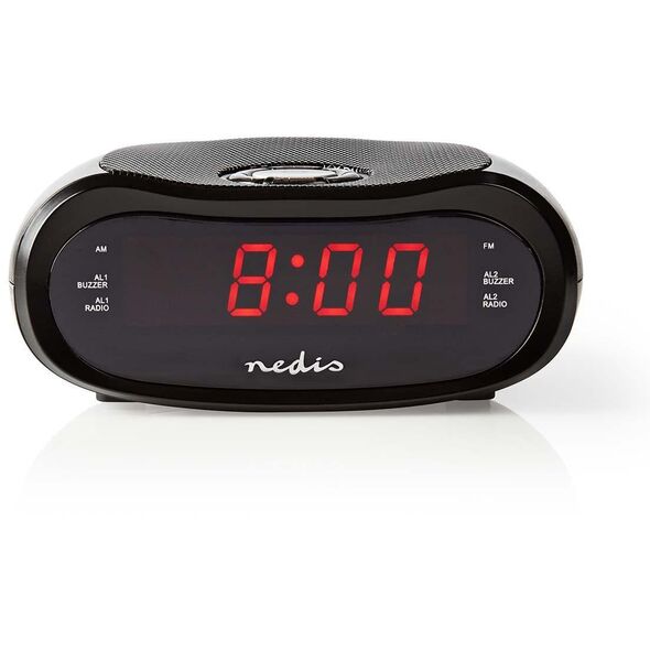Radiobudzik Nedis CLAR001BK LED projekcja 2x budzik FM Czarny