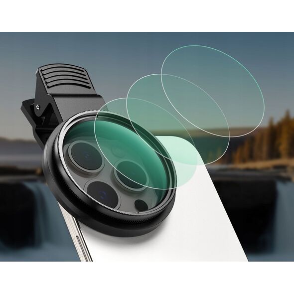 Obiektyw Filtr CPL Polaryzacyjny 52mm do Telefonu Smartfona APEXEL + KLIPS / APL-52-CPL