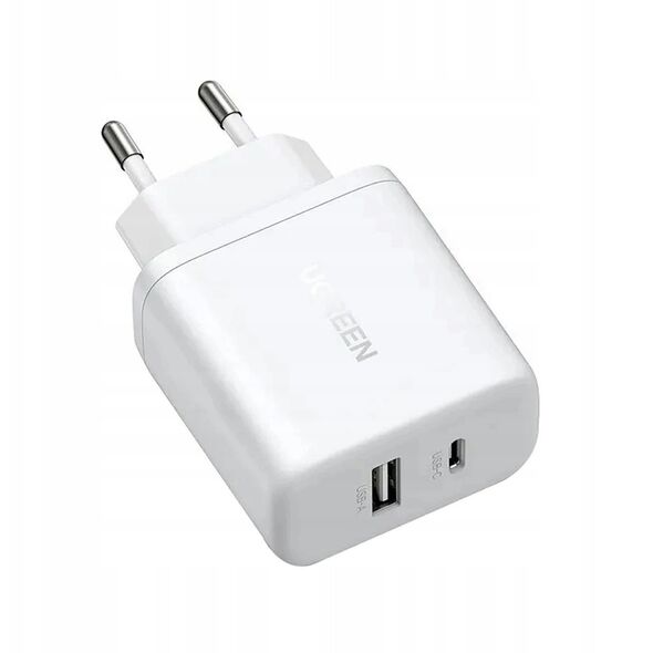 Ładowarka sieciowa UGREEN X227 20W GaN USB-A, USB-C biała
