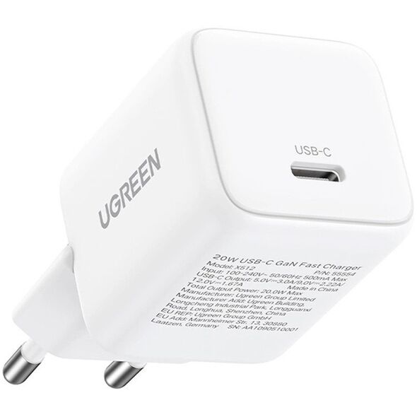 Ładowarka sieciowa UGREEN X512 20W GaN USB-C biała