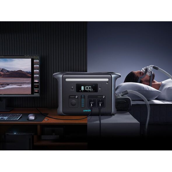 Anker PowerHouse 757 - Tragbares kraftwerk - 1.500.W - AC 220-240 / DC 11-30 V - Lithiumeisenphosphat - 1229 Wh - Ausgangsanschlusse: 13