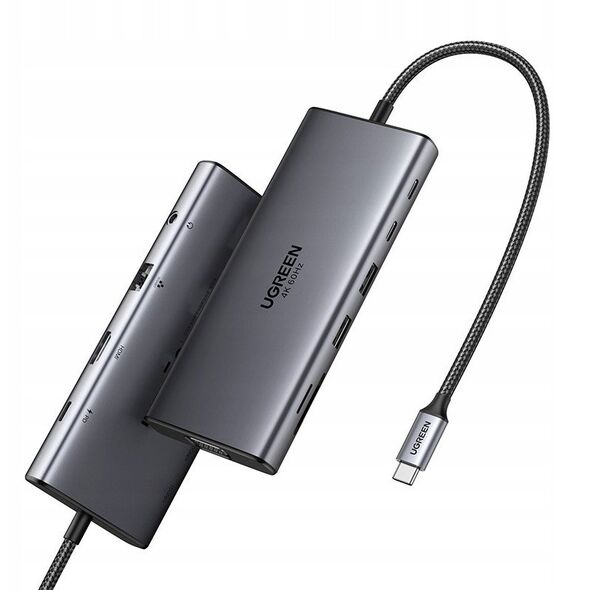HUB UGREEN CM639 USB-C / HDMI 4K60 Hz, VGA, 2xUSB-C 3.2 10Gbps, 2xUSB-A, SD/TF, RJ45, AUX 3.5mm, USB-C 100W PD