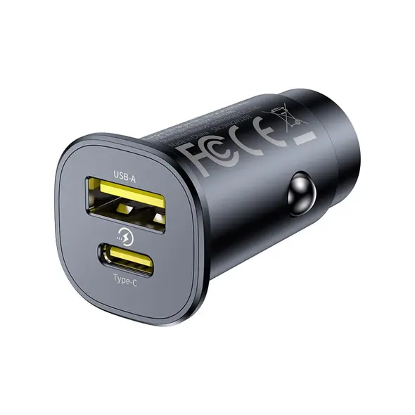 Ładowarka samochodowa Baseus GoTrip USB-C / USB-A 30W - czarna