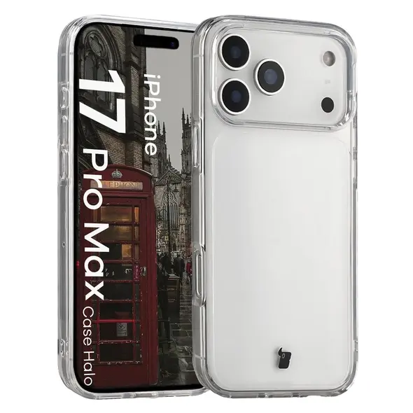 Etui Bizon Case Halo do Apple iPhone 17 Pro Max przezroczyste