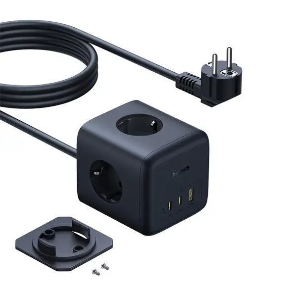 Kostka / listwa zasilająca Baseus EnerFill FA11 AC / USB-A 18W, USB-C 67W, 3xAC 1.5m czarna
