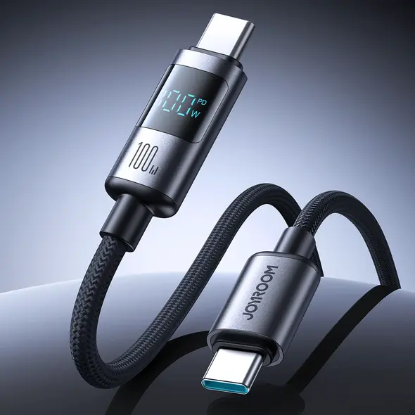 Kabel Joyroom S-A16 Pro Prism Series 100W USB-C - USB-C z wyświetlaczem cyfrowym 1,2m - czarny