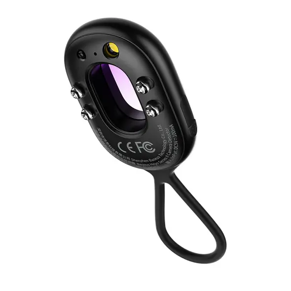 Wykrywacz ukrytych kamer Baseus Heyo Series II z alarmem i mini latarką + kabel Baseus Simple USB-A / USB-C czarny