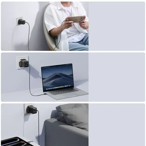 Ładowarka sieciowa Joyroom JR-TCG17 45W 2 x- USB-C (wtyczka UK) - czarna