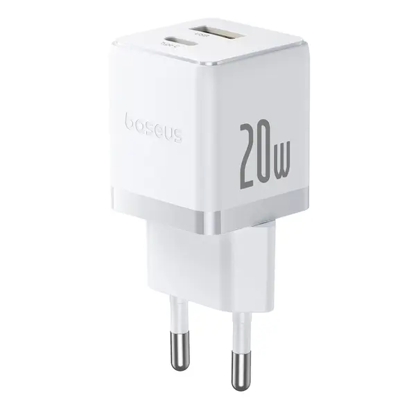 Ładowarka sieciowa Baseus Palm 20W USB-A, USB-C biała