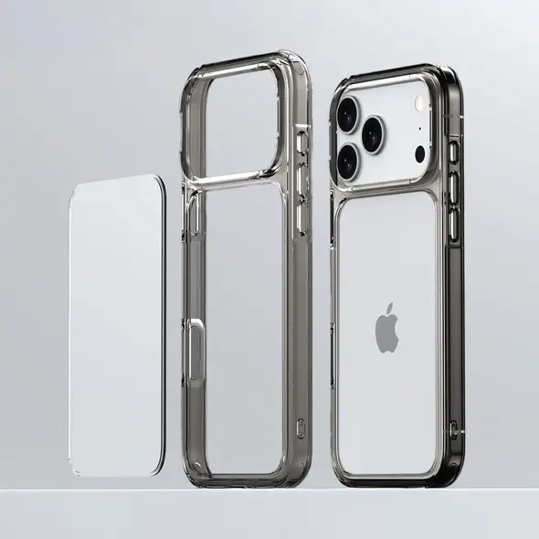 Etui Bizon Case Halo do Apple iPhone 17 Pro Max przydymione-czarne