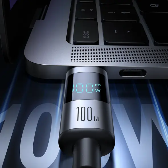 Kabel Joyroom S-A16 Pro Prism Series 100W USB-C - USB-C z wyświetlaczem cyfrowym 1,2m - czarny