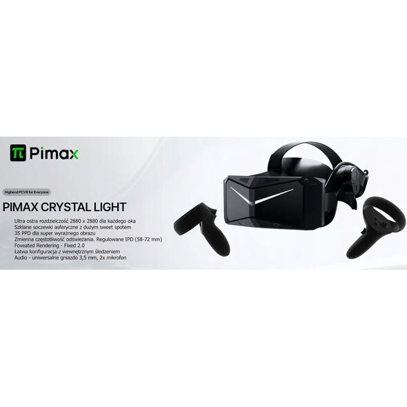 Gogle VR Pimax Pimax Crystal Light with controllers, VR glasses (black, PCVR)