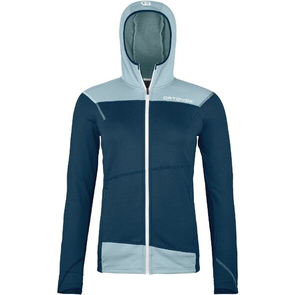 Bluza z kapturem damska Ortovox Fleece Light Hoody - deep ocean