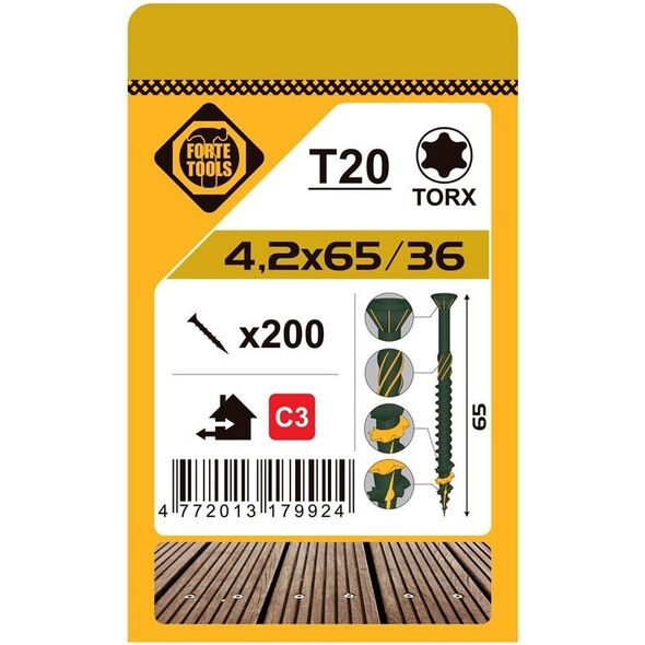 ΒΙΔΑ ΒΕΡΑΝΤΑΣ T20 4.2X65 ΠΡΑΣΙΝΟ (200)