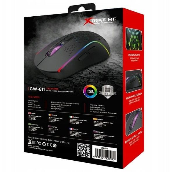 Wireless gaming mouse XTRIKE ME GW-611 black