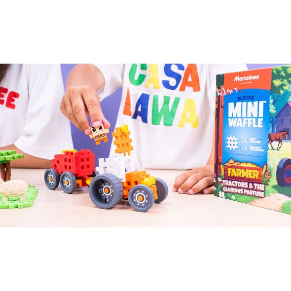 *****Klocki waffle Farmer traktor/łąka 100el 07535