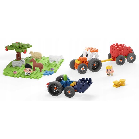 *****Klocki waffle Farmer traktor/łąka 100el 07535