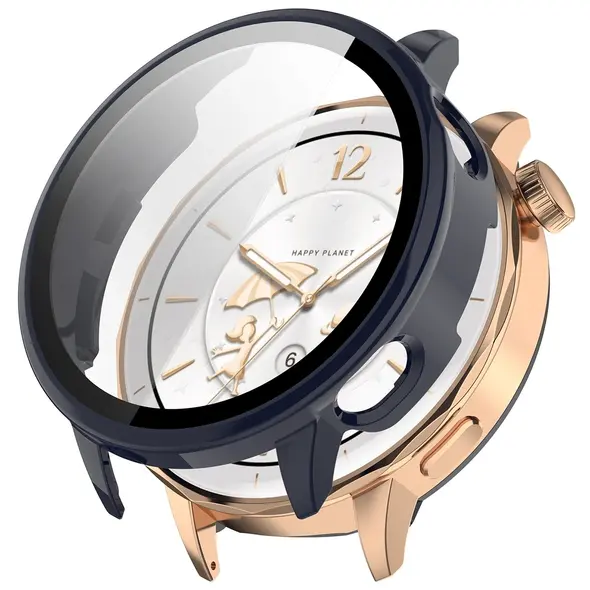 Etui ze szkłem do zegarka Bizon Case+Glass Watch do OnePlus Watch 3 43mm niebieskie