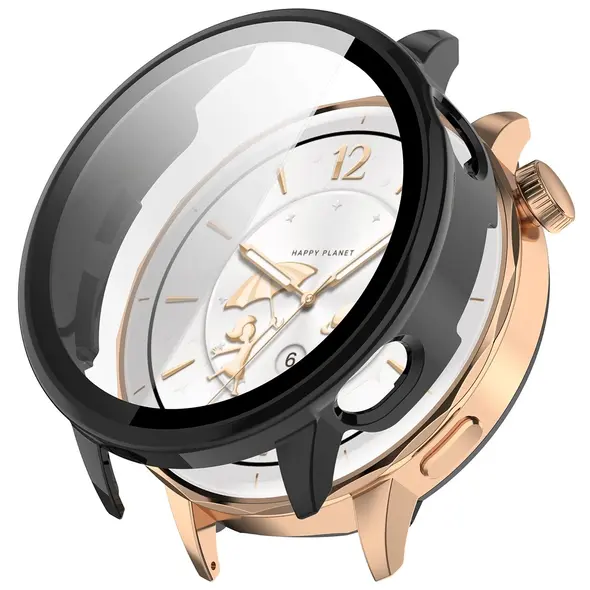 Etui ze szkłem do zegarka Bizon Case+Glass Watch do OnePlus Watch 3 43mm czarne