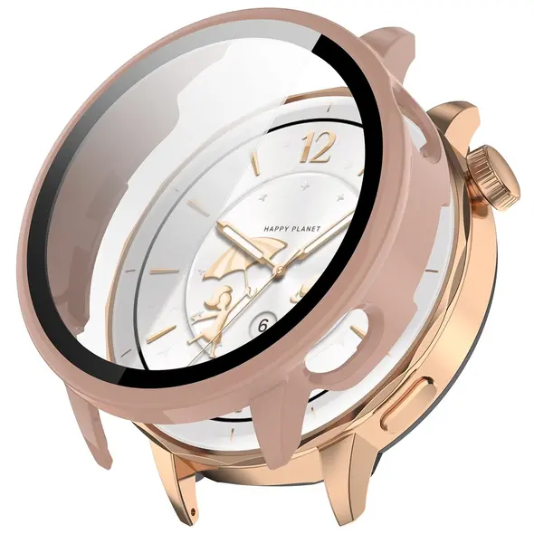 Etui ze szkłem do zegarka Bizon Case+Glass Watch do OnePlus Watch 3 43mm różowe