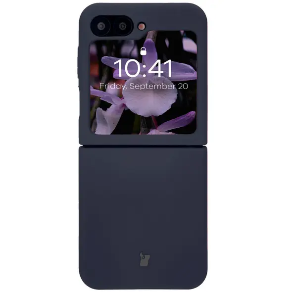 Silikonowe etui Bizon Soft Case do Samsung Galaxy Z Flip7 FE / Z Flip6 ciemnoniebieskie