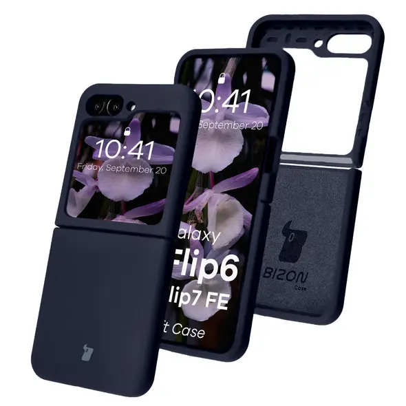 Silikonowe etui Bizon Soft Case do Samsung Galaxy Z Flip7 FE / Z Flip6 ciemnoniebieskie
