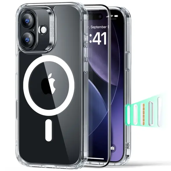 Zestaw ESR etui + szkło na ekran Classic Hybrid MagSafe & Tempered Glass do Apple iPhone 17 Clear