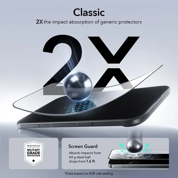 Szkło hartowane ESR Ultrafit Tempered Glass do Apple iPhone 17 Air Clear [2 PACK]