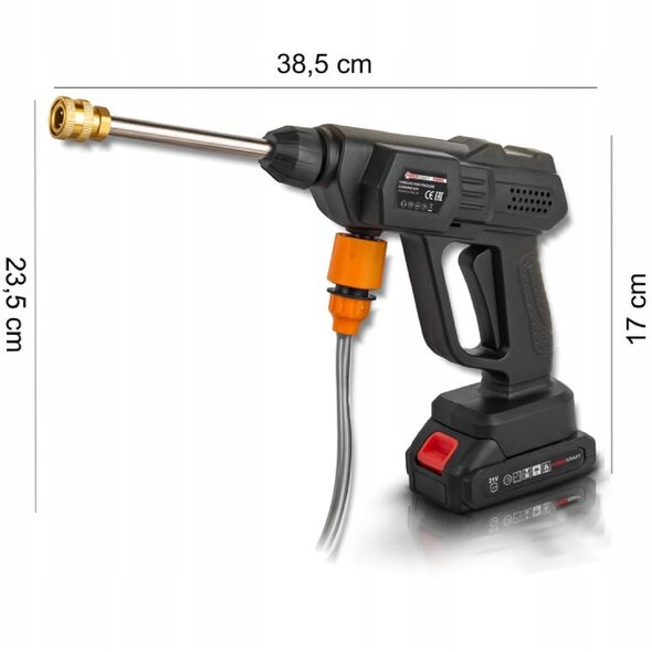 Myjka ciśnieniowa akumulatorowa 15 bar, 21V, 1500mAh