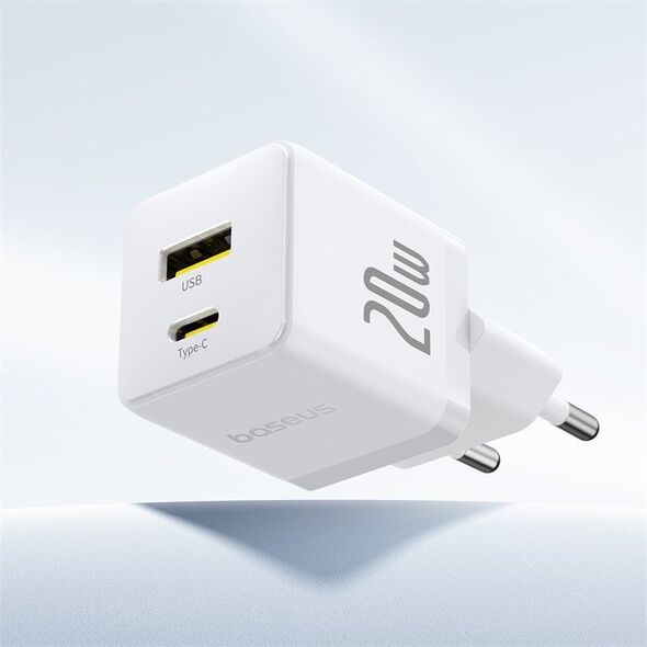 Ładowarka sieciowa Baseus Palm 20W USB-A, USB-C biała