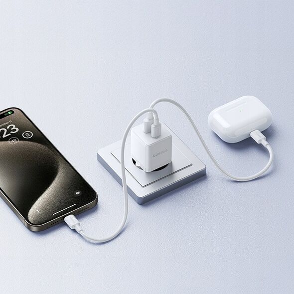 Ładowarka sieciowa Baseus Palm 20W USB-A, USB-C biała
