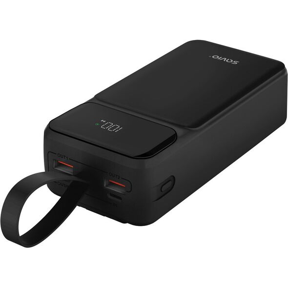 SAVIO BA-10 POWERBANK 30000 mAh, czarny