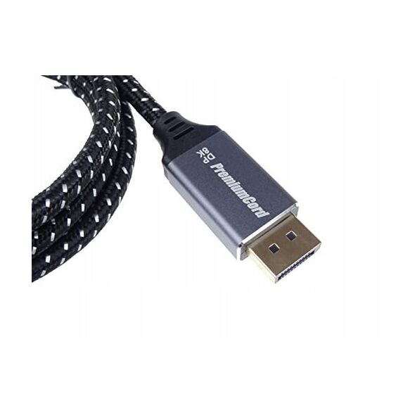 Kabel PremiumCord PREMIUMCORD Kabel DisplayPort 1.4 přípojný kabel, kovové a zlacené konektory, 0,5m