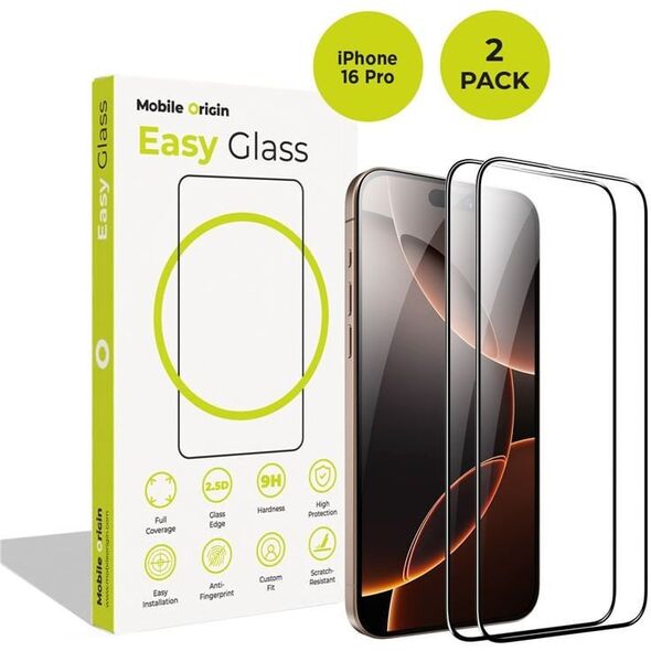 Mobile Origin EasyGlass iPhone 16 Pro, 2 pack