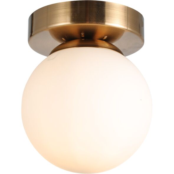Φωτιστικό τοίχου G.LUX GT-390-1C-AB, 1xE27, κεχριμπαρένιο χρώμα, o13x15.5cm, λευκό καπέλο