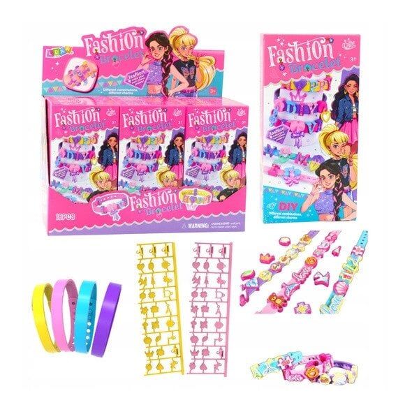 Zestaw Bransoletek DIY Zawieszki Wzory Litery 4 Bransoletki Regulowane