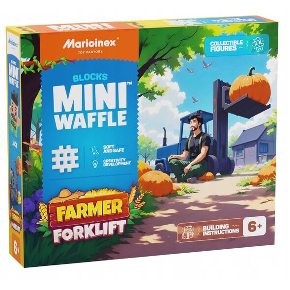 *****Klocki waffle Farmer wózek widłowy 50el 07511