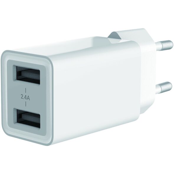 CONCEPTRONIC Ladegerät 2Port 2xUSB-A 12W 5.0V/2.4A weiß