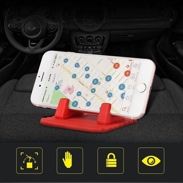 Podstawka Hurtel Uniwersalny uchwyt samochodowy silikonowa podstawka na telefon nano pad czarny uniwersalny