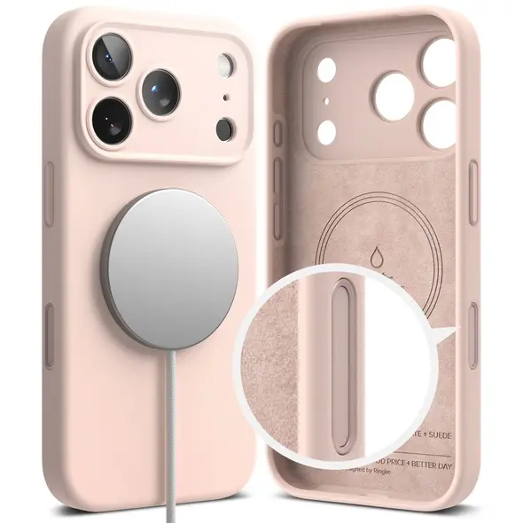 Etui Ringke Silicone Magnetic MagSafe do Apple iPhone 17 Pro Max Pink Sand