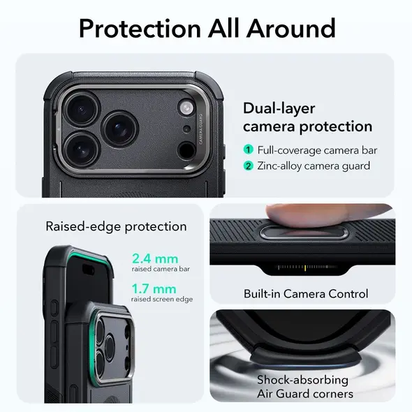 Etui ESR Cyber Kickstand MagSafe do Apple iPhone 17 Pro Black