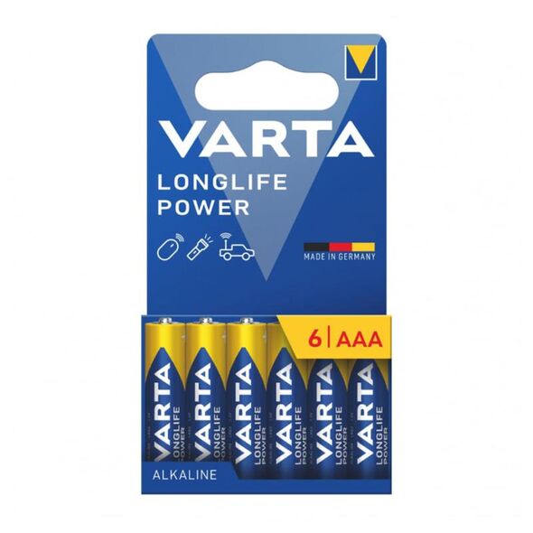 Μπαταρία Alkaline Varta Longlife Power AAA LR03 Plastic Free (6 τεμ.) 4008496072002 4008496072002 έως και 12 άτοκες δόσεις