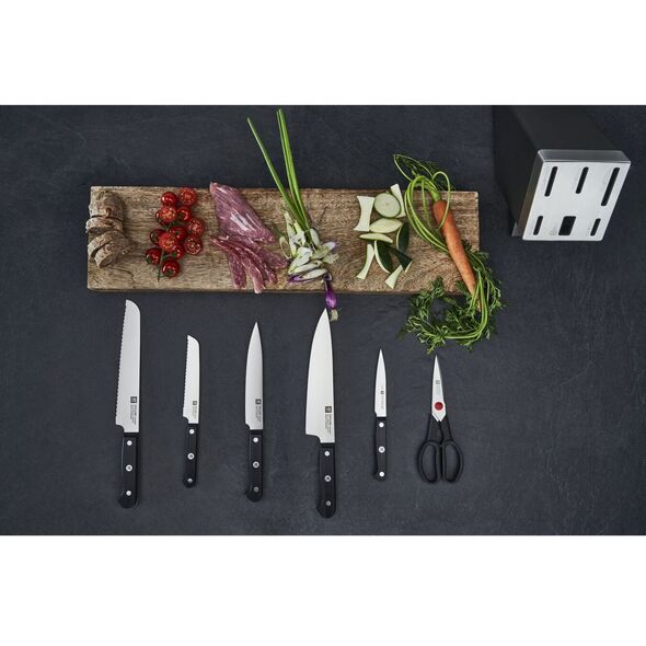 ZWILLING Gourmet, Knife/cutlery block set, Plastic, Stainless steel, Grey, Black, Germany