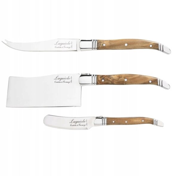 LAGUIOLE Cheese knives Laguiole Olive Wood SET 3 SdV