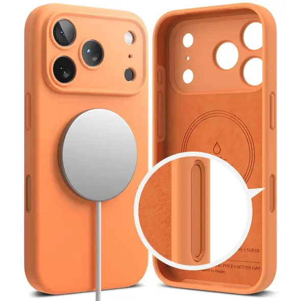 Etui Ringke Silicone Magnetic MagSafe do Apple iPhone 17 Pro Tangerine