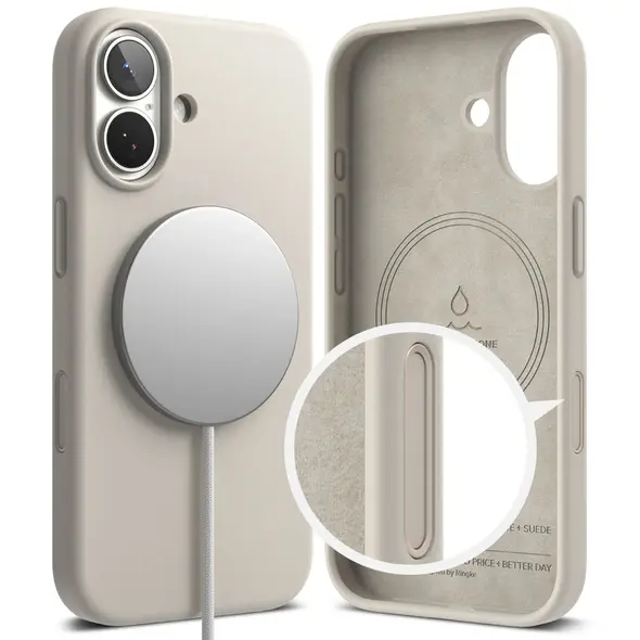Etui Ringke Silicone Magnetic MagSafe do Apple iPhone 17 Stone