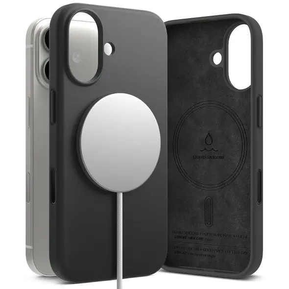 Etui Ringke Silicone Magnetic MagSafe do Apple iPhone 17 Black